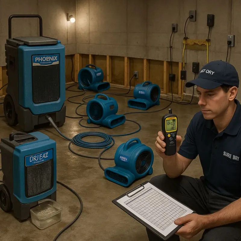 Structural Drying and Dehumidification process in Adams County, ND